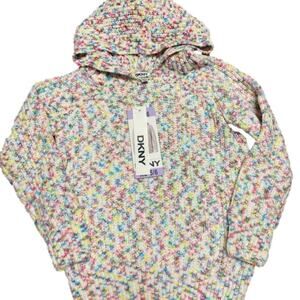DKNY Girls Chenille Knit Hooded Sweater Soft Size XS NWT